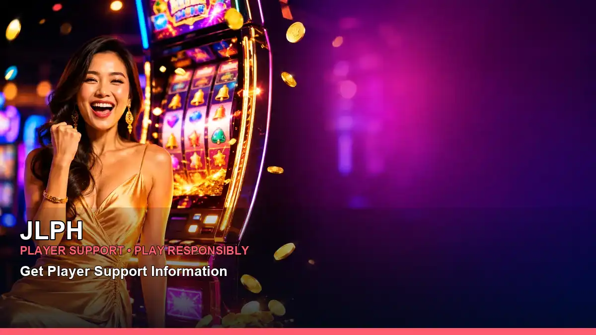 Online jackpot slot information presented in a polished casino lounge setting